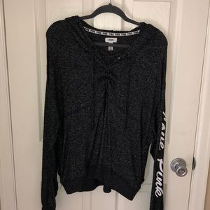 Victoria’s Secret pink hoodie and short set sz L